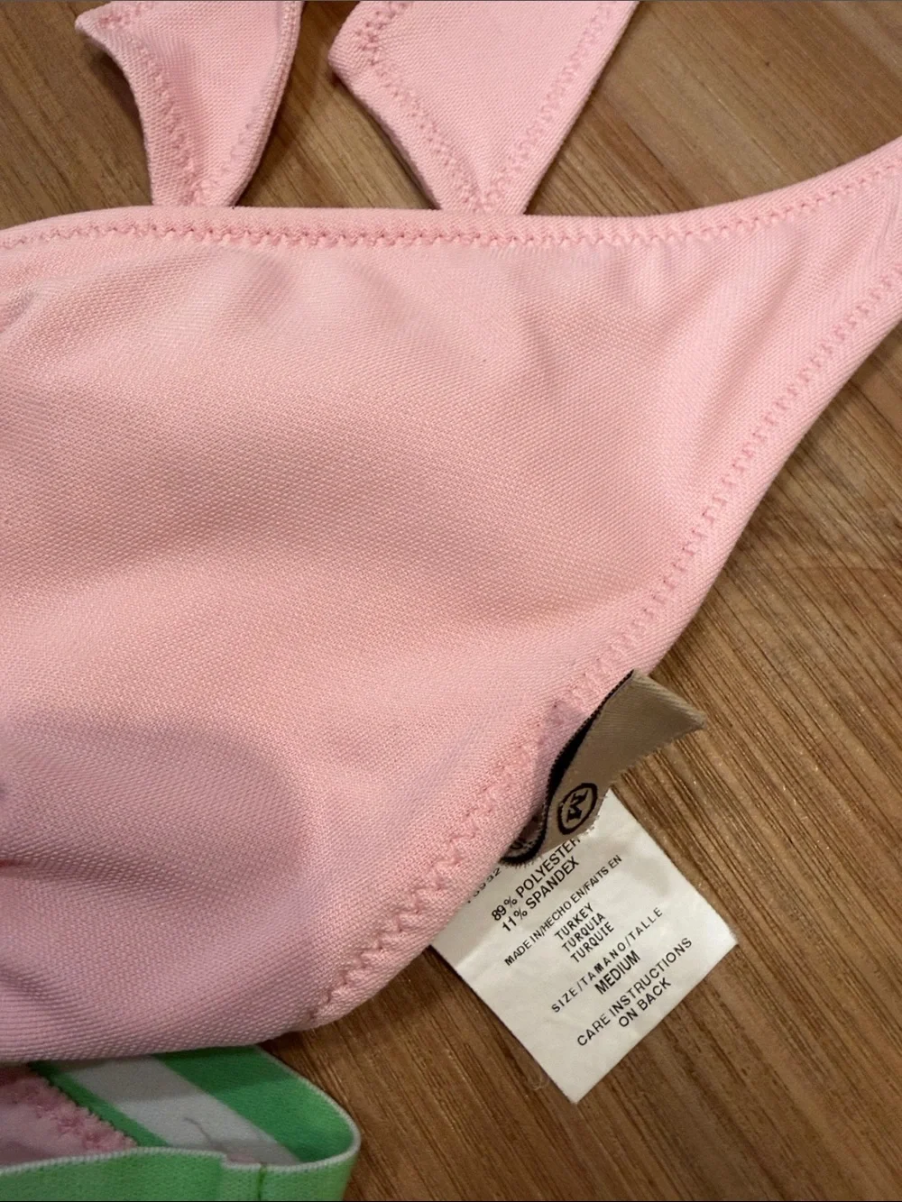 Juicy Couture Pink Bikini with Green Stripe Accents